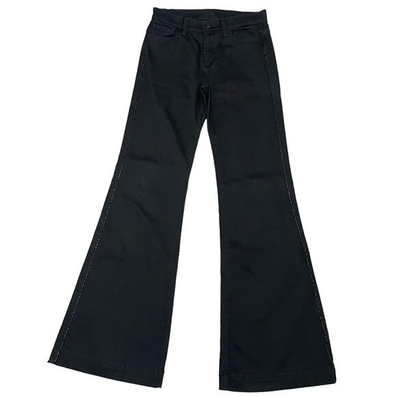 7 For All Mankind Ginger Flare Leg Flared Luxury Jeans Black USA - Size 25 - Picture 1 of 10